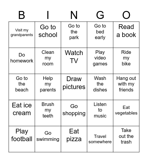 C4 Frequency Bingo Card