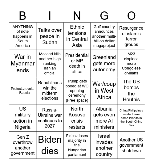 2026 NCD Bingo Card