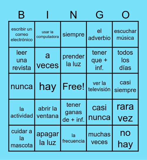 SP1 U2 Terms 44-54 & 69-79 Bingo Card