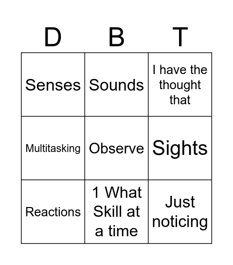 What Skill Bingo Card