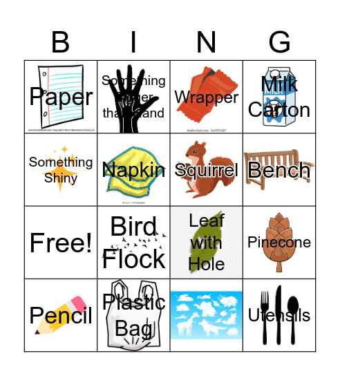 Campus Cleanup Bingo Card