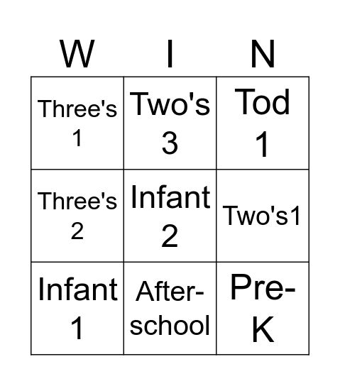 BBMA GLENN Bingo Card