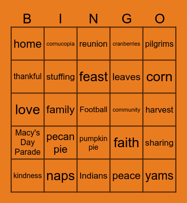 Stuff Your Card Bingo Card