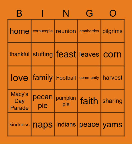 Stuff Your Card Bingo Card
