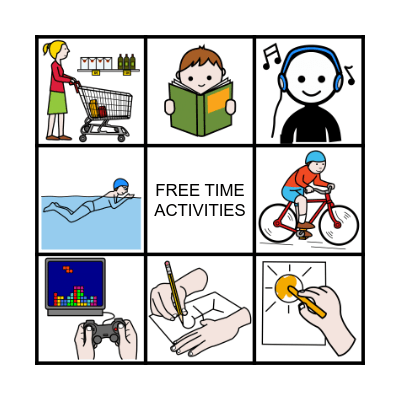 FREE TIME ACTIVITIES Bingo Card