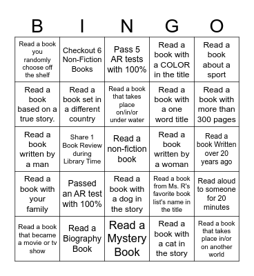 Horizon Montessori Library Bingo Card