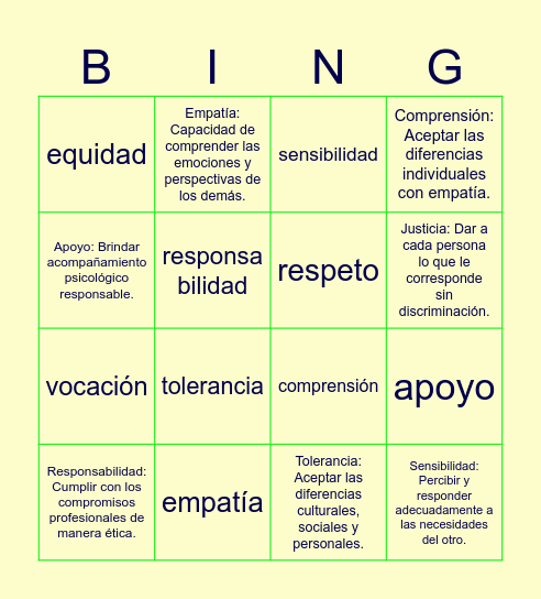 psicobingo Card