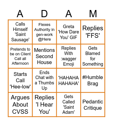 Saint Sausage Bingo Card