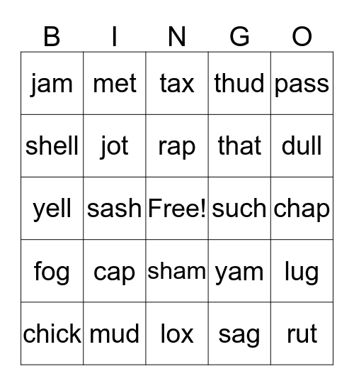 Bingo book 1 Bingo Card