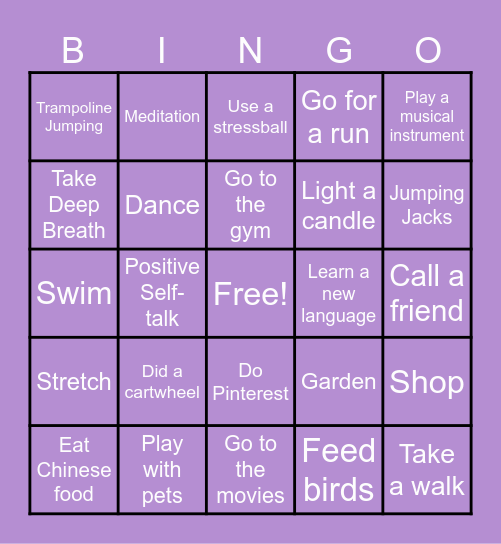 SELF-CARE BINGO Card