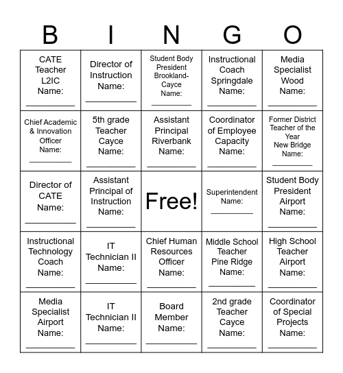 AI Committee Bingo Cover All Bingo Card