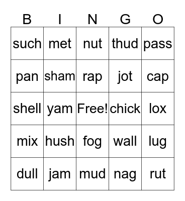 Bingo book 1 Bingo Card