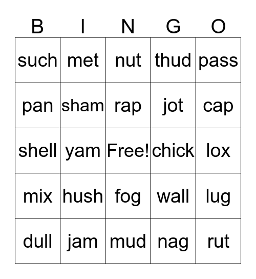 Bingo book 1 Bingo Card