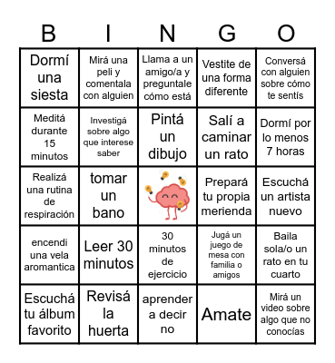 Salud mental Bingo Card