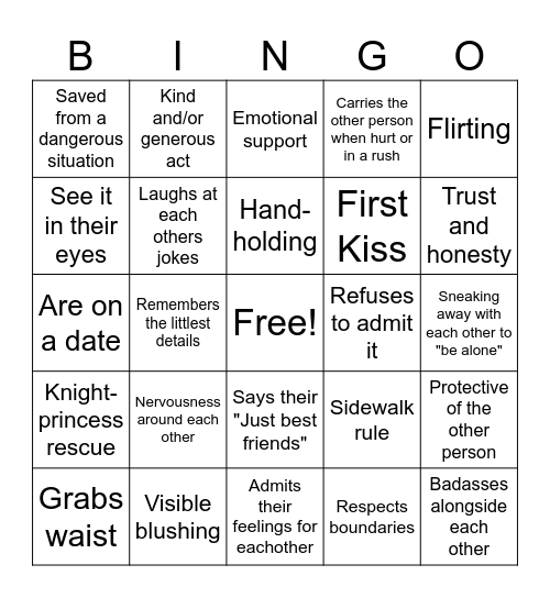 Canon Ship Bingo Card