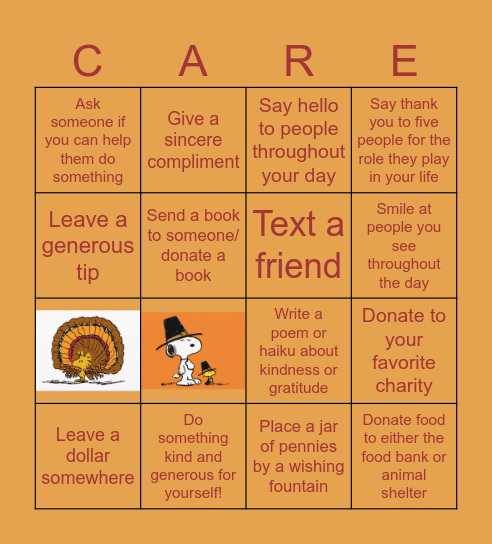 Gratitude BINGO Card