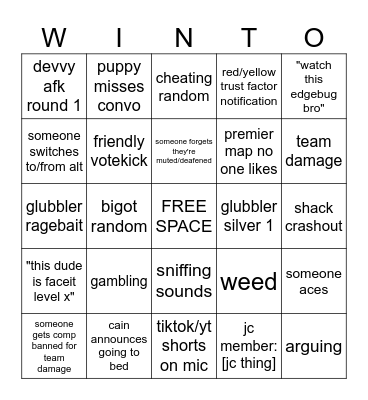 winton city (cs) bingo Card