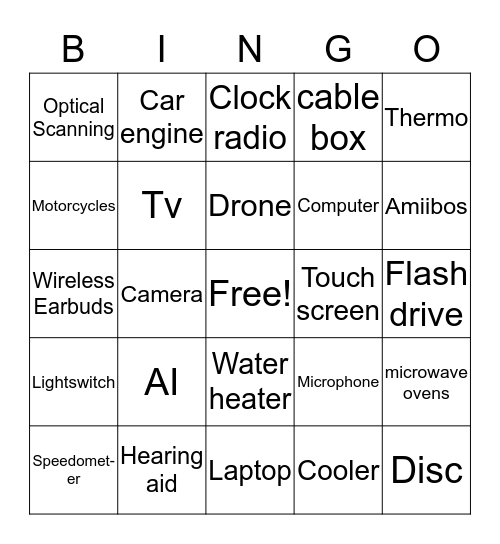 Technology bingo! :D Bingo Card