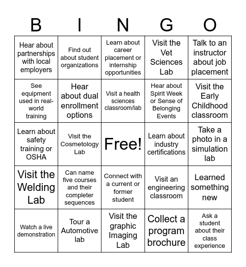 School Counselor Symposium Bingo Card