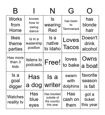 This or That Bingo Card