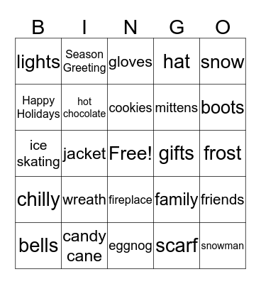 Holiday Bingo Card