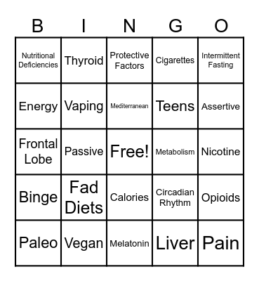 HPE 10 Quiz 2 Bingo Card