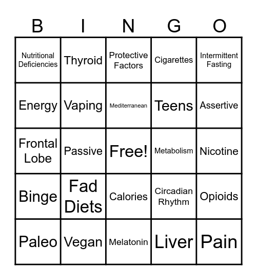 HPE 10 Quiz 2 Bingo Card