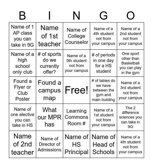 SPM Bingo! Write your answers on the back! Bingo Card