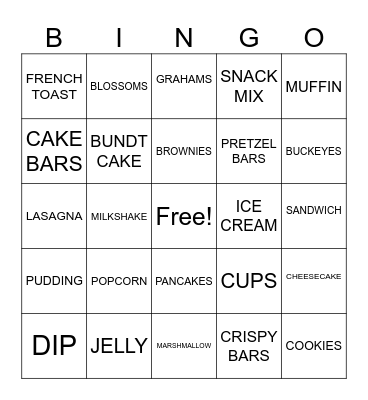 PEANUT BUTTER Bingo Card