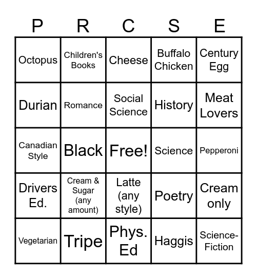 Getting to know you...all about you Bingo Card