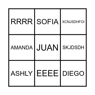 Bingo Musical Bingo Card