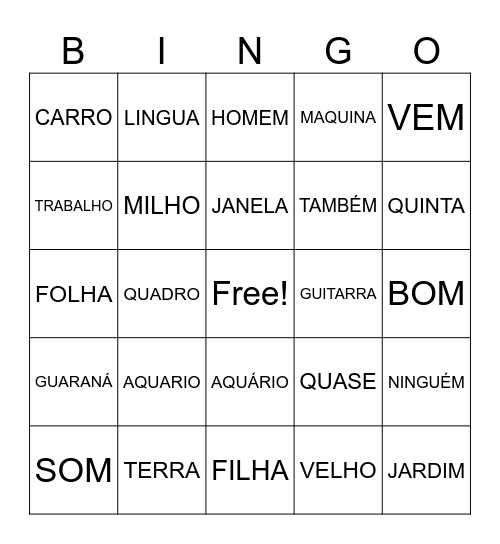 HAKUNA MATATA Bingo Card