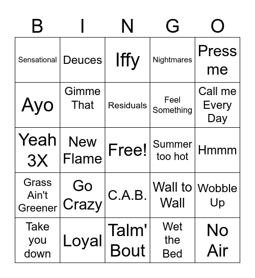 Adunni's Ugly Hat Christmas 2025 Bingo Card