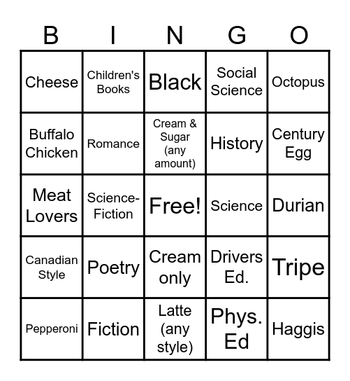 Getting to know you...all about you Bingo Card