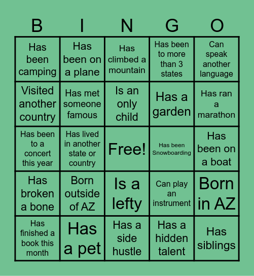BINGO Card