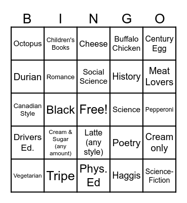 Getting to know you...all about you Bingo Card