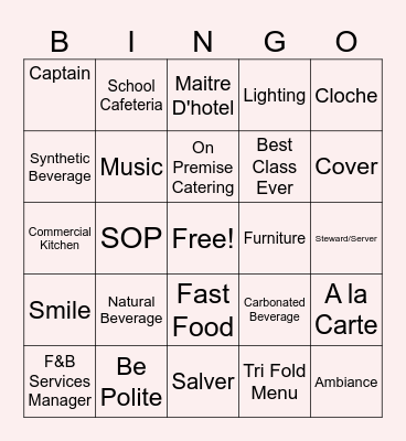 H&T Unit 3 Topic 2 Bingo Card