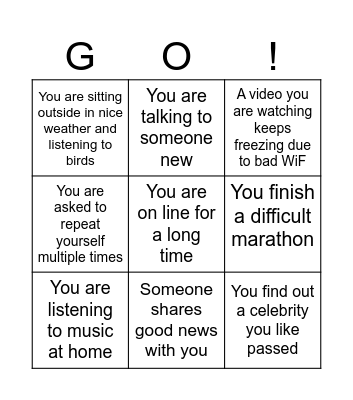 Emotions Bingo! Bingo Card