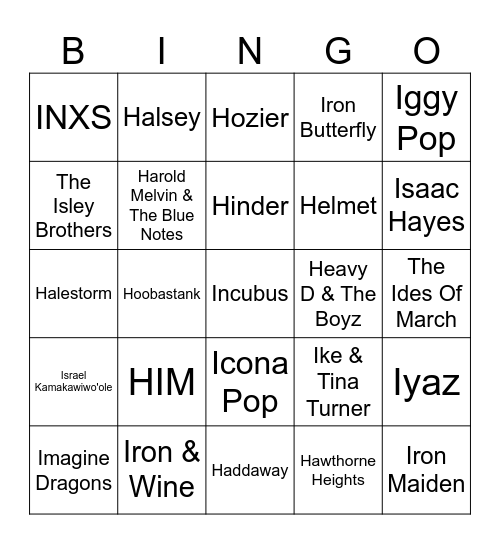 Game #2: HI! Bingo Card