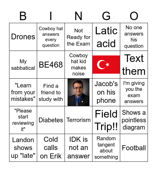 BE308 Bingo Card
