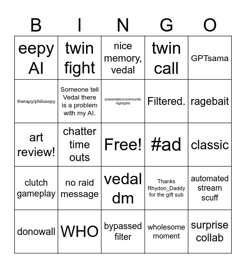neuro bingo Card