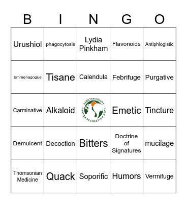 Medicinal Native Plants Bingo Card
