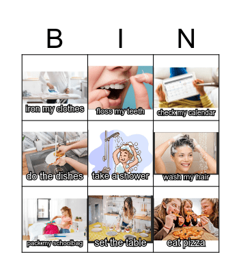 Chores Bingo Card