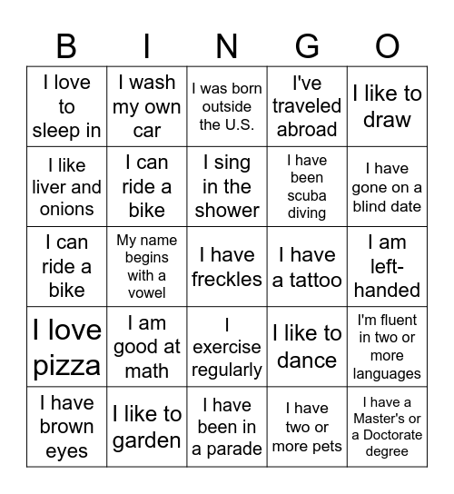 ProBAR Bingo Card