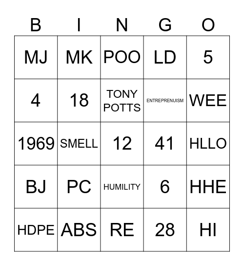 RESINEX BINGO! Bingo Card