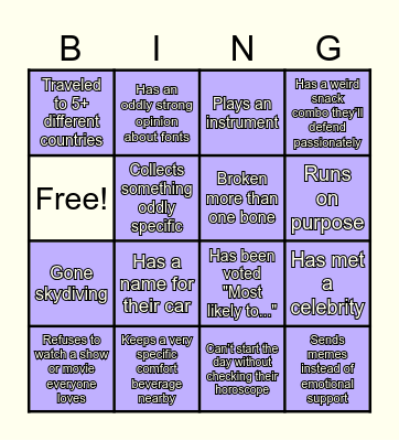 Enablement Team Icebreaker "BING" Bingo Card