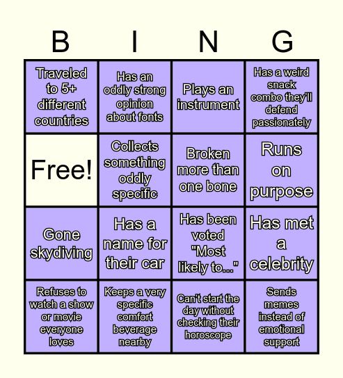 Enablement Team Icebreaker "BING" Bingo Card