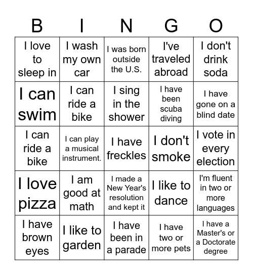 ProBAR Bingo Card