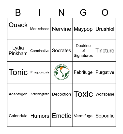 Medicinal Plants Bingo Card