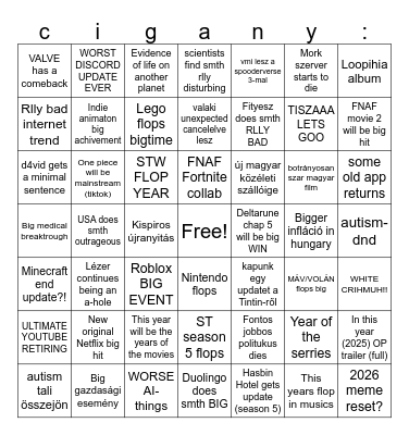2026 BINGO CARD Bingo Card